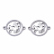 Tarnish Resistant 201 Stainless Steel Links connectors, Constellations, Flat Round, Stainless Steel Color, Sagittarius, 21x16x1mm, Hole: 1.4mm