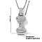 Elegant Brass Micro Pave Clear Cubic Zirconia 3D Initial Necklaces, Perfect Gift for Her, Platinum, Letter I, 15.75 inch(40cm)