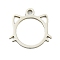 Non-Tarnish 201 Stainless Steel Charms, Cat Charm, Laser Cut, Stainless Steel Color, 13x13x1mm, Hole: 1.5mm
