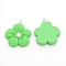 Resin Pendants, with Platinum Iron Finding, Flower, Lime Green, 28x24x5mm, Hole: 2mm