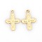 Nickel Free & Lead Free Light Gold Plated Alloy Cross Pendants, Long-Lasting Plated, Greek Cross, 20x14x2mm, Hole: 2mm