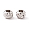 Tarnish Resistant 201 Stainless Steel Beads, Round with Twill Pattern, Stainless Steel Color, 3x2.5mm, Hole: 1.5mm
