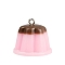 Opaque Resin Pendants, Pudding, with Platinum Iron Loop, Pink, 20x23mm, Hole: 2mm