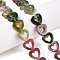 Natural Agate Beads Strands, Hollow Heart, 10x10x3~4mm, Hole: 1mm, about 20pcs/strand, 7.48 inch(19cm)