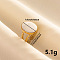 Elegant 304 Stainless Steel Enamel Cuff Ring, Oval Wide Band Open Ring for Women, Golden