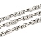Tarnish Resistant 304 Stainless Steel Figaro Chains, with Spool, Unwelded, Stainless Steel Color, 7x3x1.8mm, 2.5x3x1.8mm, about 32.81 Feet(10m)/Roll