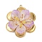 304 Stainless Steel and Acrylic and Plastic Pendants, Flower, 39.5x33.5x10.5mm, Hole: 1.8mm