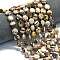 Natural Zebra Jasper Beads Strands, Faceted Hexagonal Cut, Flat Round, with Seed Beads, 10~10.5x6mm, Hole: 1mm, about 31~32pcs/strand, 15.35''~15.55''(39~39.5cm)