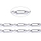 Tarnish Resistant 304 Stainless Steel Link Chains, Paperclip Chains, Soldered, with Spool, Stainless Steel Color, Square Link: 1.8x5x0.5mm, 8 Sharped Link: 2.1x4.6x0.5mm, about 65.61 Feet(20m)/roll