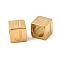 304 Stainless Steel European Beads, Large Hole Beads, Cube with Letter, Golden, Letter J, 7x7x7mm, Hole: 5.5mm