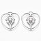 Brass Micro Pave Cubic Zirconia Pendants, Nickel Free, Heart, Clear, Real Platinum Plated, 24.5x23.5x4.5mm, Hole: 3mm