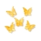 Glass Beads, Butterfly, Two Tone, Gold, 12x13.5x3.5mm, Hole: 1.2mm