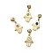 304 Stainless Steel Pendant, Ion Plating(IP), with Rhinestone and Silicone inside, Palm, Mixed Color, 20.5x10.5x2.5mm, Hole: 0.7mm