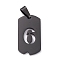 304 Stainless Steel Pendants, Rectangle with Number, Electrophoresis Black, Num.6, 27.5x14.5x1.5mm, Hole: 7.5x3mm