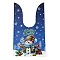 Christmas Theme Rabbit Shaped Candy Plastic Bags, Snowman Printed Candy Gift Bags, Royal Blue, 23.2cm, Bag: 12.6x13.6cm