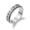 201 Stainless Steel Rotating Fidget Band Ring, Fidget Spinner Ring for Anxiety Stress Relief, Platinum, Flower Pattern, US Size 9(18.9mm)