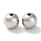 Rack Plating Brass Beads, Long-Lasting Plated, Lead Free & Cadmium Free, Round, Platinum, 10x9mm, Hole: 2mm