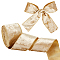 OLYCRAFT 9.8 Yards/9m Champagne Gold Velvet Wired Ribbon 2 inch Wide Single Sided Velvet Fabric Ribbon Trim Gold Edged Velvet Ribbon with Gold back for Gift Wrapping Bow Making Christmas Decoration