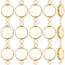 Beebeecraft 1 Box 30Pcs Cabochon Connector Settings 18K Gold Plated Stainless Steel 12mm Bezel Connector Charms for DIY Jewelry Making
