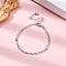 Rack Plating Brass Curb Chain Bracelets for Women, Cadmium Free & Lead Free, 901 Stainless Steel Clasp, Platinum, 5-7/8x1/8 inch(15x0.3cm)