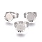 Non-Tarnish Adjustable 304 Stainless Steel Finger Rings Components, Pad Ring Base Findings, Flat Round, Stainless Steel Color, Tray: 12mm, Adjustable