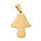 Ion Plating(IP) 304 Stainless Steel Pendants, Stamping Blank Tag, Mushroom Charm, Golden, 28x19x1.5mm, Hole: 7x4mm