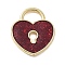 Alloy Pendants, with Enamel, Valentine's Day, Lock, 12.5x11x1mm, Hole: 2.5x3.5mm