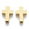 304 Stainless Steel Beads, Cross, Golden, 14x10x3mm, Hole: 2mm