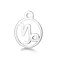 Non-Tarnish 201 Stainless Steel Charms, Flat Round with Constellation, Stainless Steel Color, Capricorn, 13.4x10.8x1mm, Hole: 1.5mm