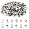 PandaHall Elite 200 pcs 304 Stainless Steel Rectangle Fold Over Crimp Cord Ends Terminators End Tips, 8x4x4mm, Hole: 2mm 3x5mm inner diameter