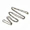 Brass Coated Iron Curb Chain Necklace Making, with Beads and Lobster Claw Clasps, Antique Bronze, 32 inch(81.5cm)