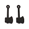 Spray Painted Alloy Pendants, Long-Lasting Plated, Lead Free & Cadmium Free, Axe, Black, 24.5x9.5x3mm, Hole: 2mm