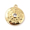 Eco-Friendly Brass Micro Pave Clear Cubic Zirconia Pendants, Cadmium Free & Lead Free, Round, Real 18K Gold Plated, 16.5x14.5x3.5mm, Hole: 1.2mm