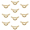 10Pcs Brass Links Connectors, Long-Lasting Plated, Hand with Heart, Golden, 10.5x22x2mm, Hole: 1.4mm