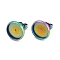 Flat Round 304 Stainless Steel Stud Earring Settings, Rainbow Color, Tray: 10mm, 12mm, Pin: 0.7mm