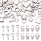 304 Stainless Steel Pendants, Key & Lock, Stainless Steel Color, 24pcs/box