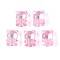 Baking Paint Transparent Glass Beads, Bear with Heart, Pearl Pink, 20~20.5x14.5~15x13.5~14mm, Hole: 1.5~1.6mm