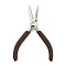 Steel Jewelry Pliers, Round/Concave Pliers, Wire Looping and Wire Bending Plier, with Plastic Handle, Coconut Brown, 12x8.3x1.05cm