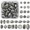 20g CCB Plastic Beads, for DIY Jewelry Making, Mixed Shapes, Antique Silver, 7~14x6.5~12x3.5~12mm, Hole: 2~5mm