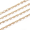 Brass Figaro Chains, Oval Link Chains, Long-Lasting Plated, Soldered, with Spool, Real 18K Gold Plated, 6x3x0.6mm, about 16.4 Feet(5m)/roll