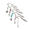 Alloy Mermaid Bookmarks, Pendant Bookmarks, Gemstone Chip Beaded Bookmarks, Mixed Shapes, 84x23x2mm