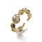 Adjustable Natural Labradorite with Brass Rings, Adjustable