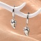 Brass Cubic Zirconia Hoop Earrings, Lead Free & Cadmium Free, Platinum, Hot Pepper, 27x8.5mm