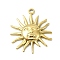 Ion Plating(IP) 304 Stainless Steel Pendants, Real 18K Gold Plated, Sun, 18x15x2.5mm, Hole: 1.2mm