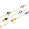 Handmade Glass Round Link Chains, with 304 Stainless Steel, for Necklaces Bracelets Making, Ion Plating(IP), Soldered, with Spool, Real 18K Gold Plated, Real 18K Gold Plated, 4.5x3.5mm