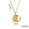 304 Stainless Steel Chunky Initial Pendant Necklaces, Real 18K Gold Plated, Letter E, 15.75 inch(40cm)