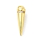 Rack Plating Brass Micro Pave Cubic Zirconia Pendants, Long-Lasting Plated, Lead Free & Cadmium Free, Cone, Real 18K Gold Plated, 18x5x5mm, Hole: 3mm