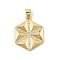 Brass Micro Pave Cubic Zirconia Pendants, Cadmium Free & Lead Free, Hexagon Charms, Real 18K Gold Plated, 23x18x3mm, Hole: 5x3.5mm