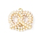 Brass Pendants, with ABS Imitation Pearl, Rack Plating, Long-Lasting Plated, Lead Free & Cadmium Free, Real 18K Gold Plated, 21x23.5x5.5mm, Hole: 1.6mm