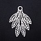 Non-Tarnish 201 Stainless Steel Pendants, Filigree Joiners Findings, Laser Cut, Leaf, Stainless Steel Color, 49x35.5x1mm, Hole: 5mm